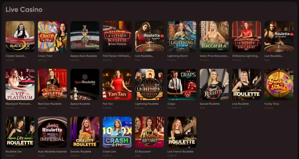 Ludios Casino Live Casino Bereich mit Roulette, Blackjack und Baccarat Spielen