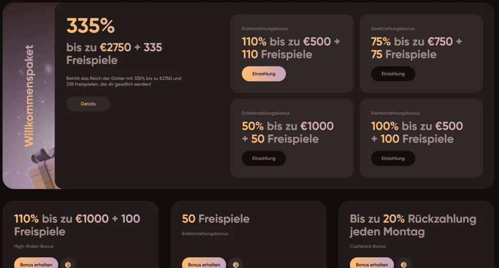Ludios Casino Willkommensbonus mit 335 Prozent Bonus bis zu 2750 Euro und Freispiele